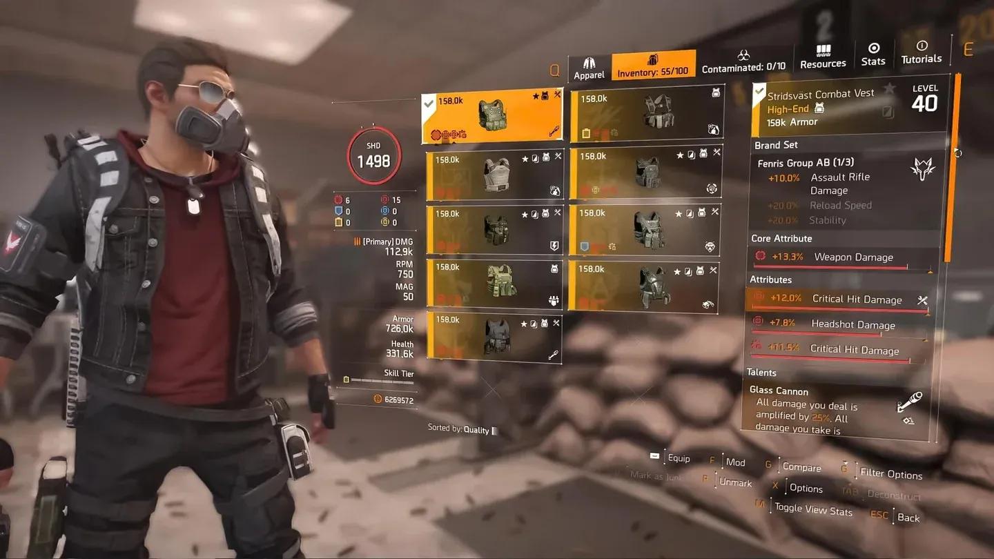 Écran de progression du niveau de maîtrise