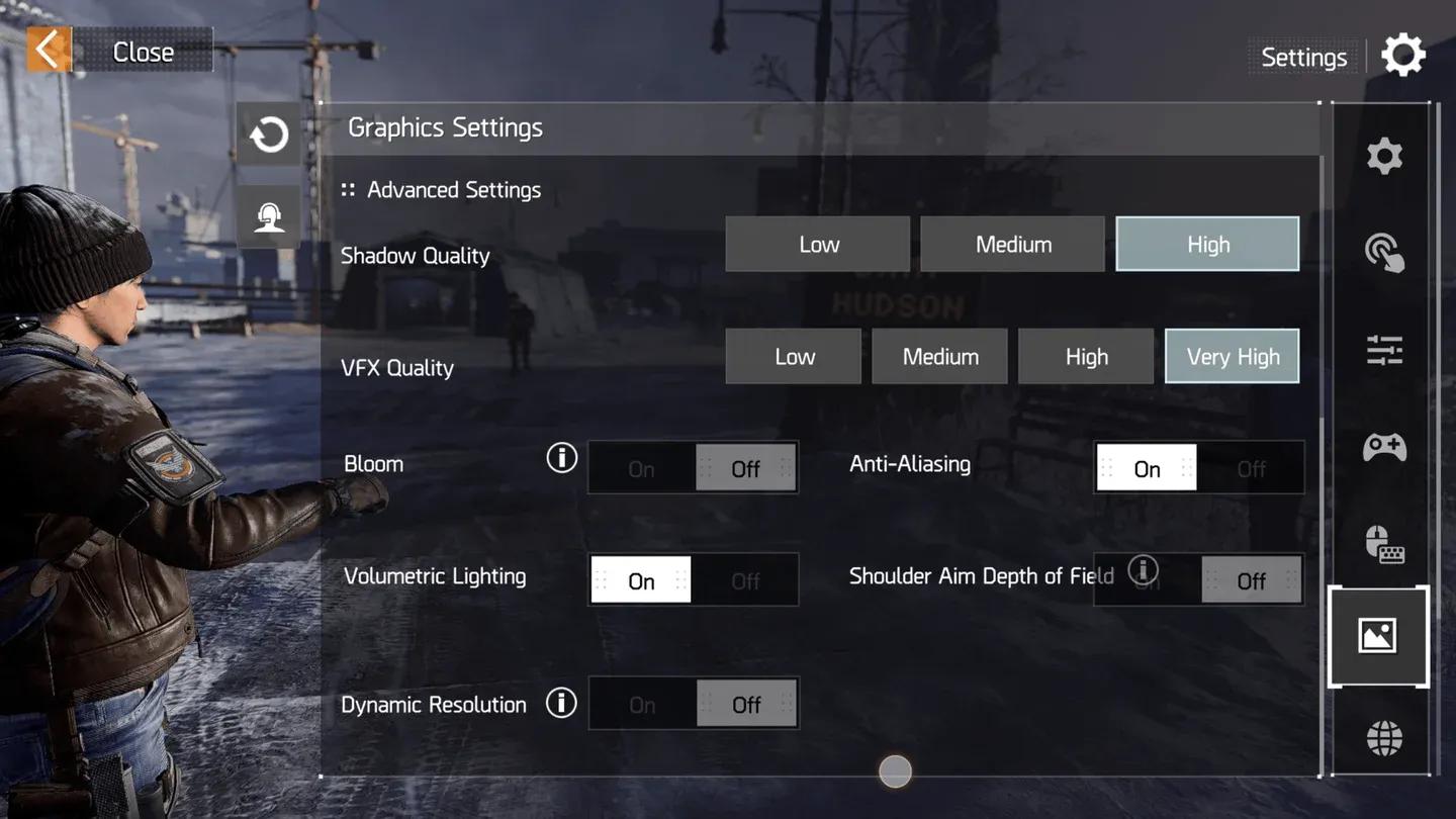 FPS preset selection screen