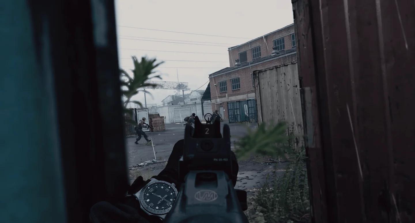 Hajin Exclusion Zone 사격장에서 조준 중인 MW4 DMZ 오퍼레이터