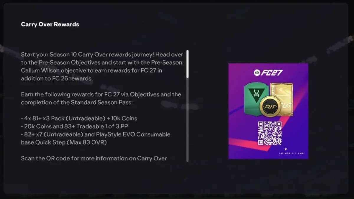 FC 27 carryover objectives