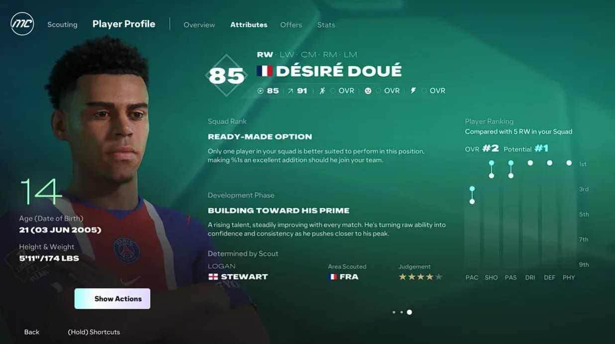 Custom uploaded: ea fc 27 Career Mode player development potential screen.webp