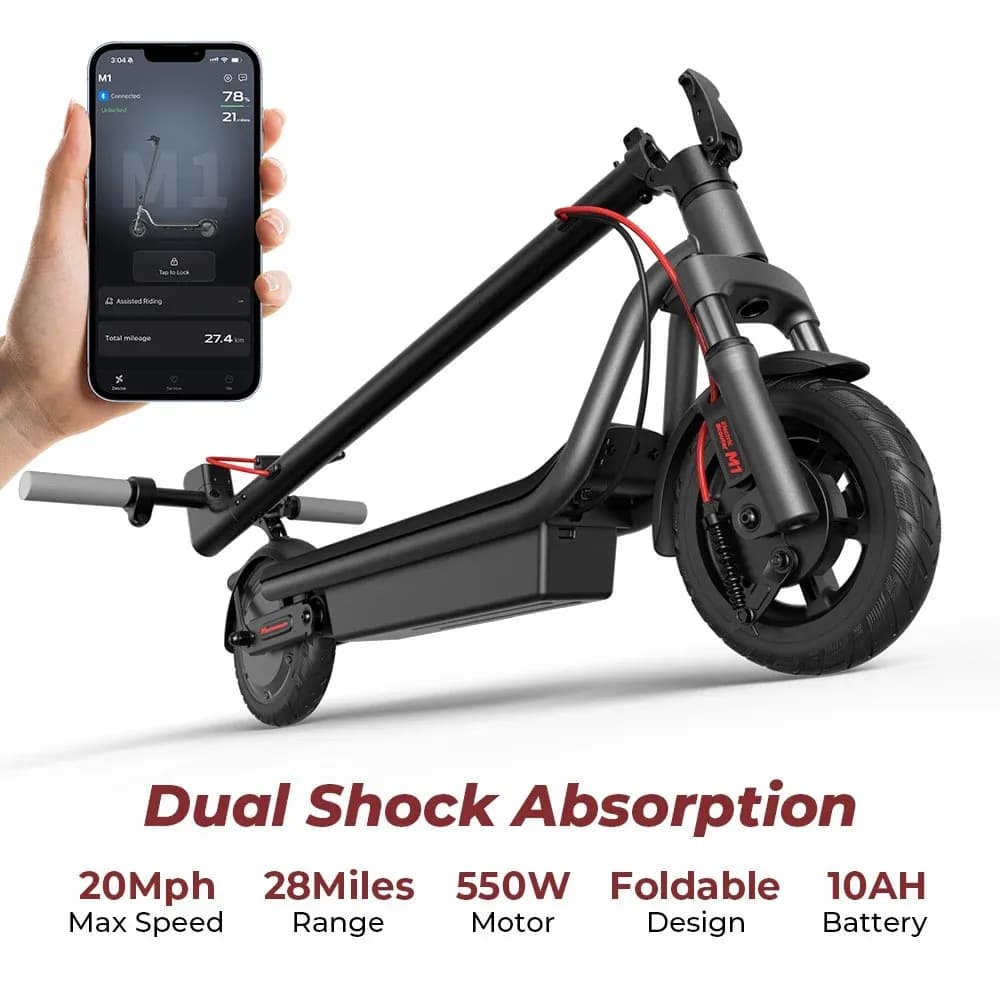 US! ADULT ELECTRIC SCOOTER 550W 28 MILES FOLDING 20 MPH E-SCOOTER URBAN  COMMUTER