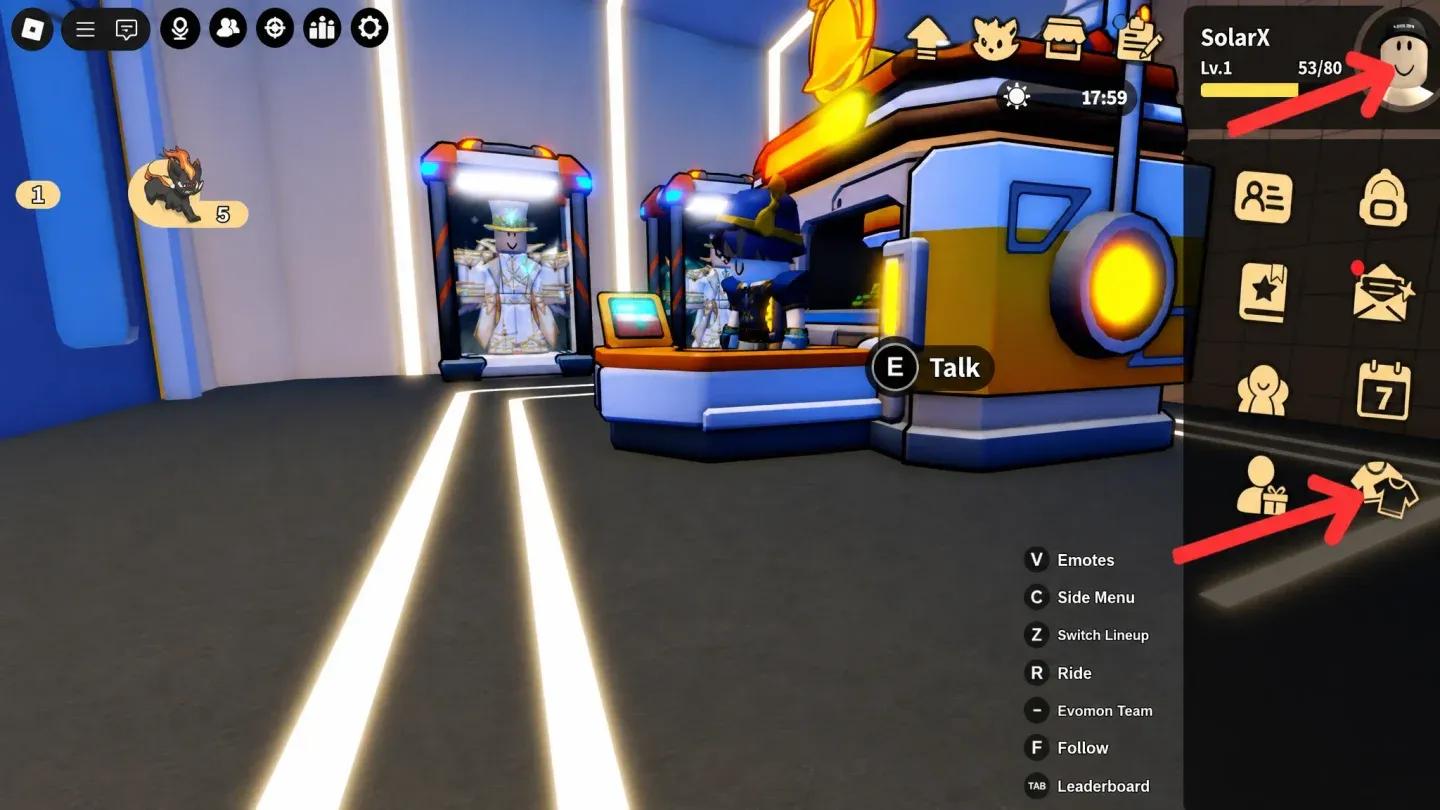 Debby NPC suit rolling menu