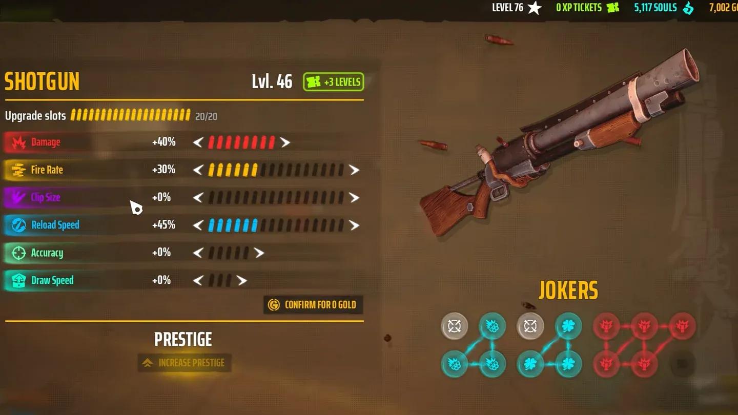 Shotgun upgrade priority screen
