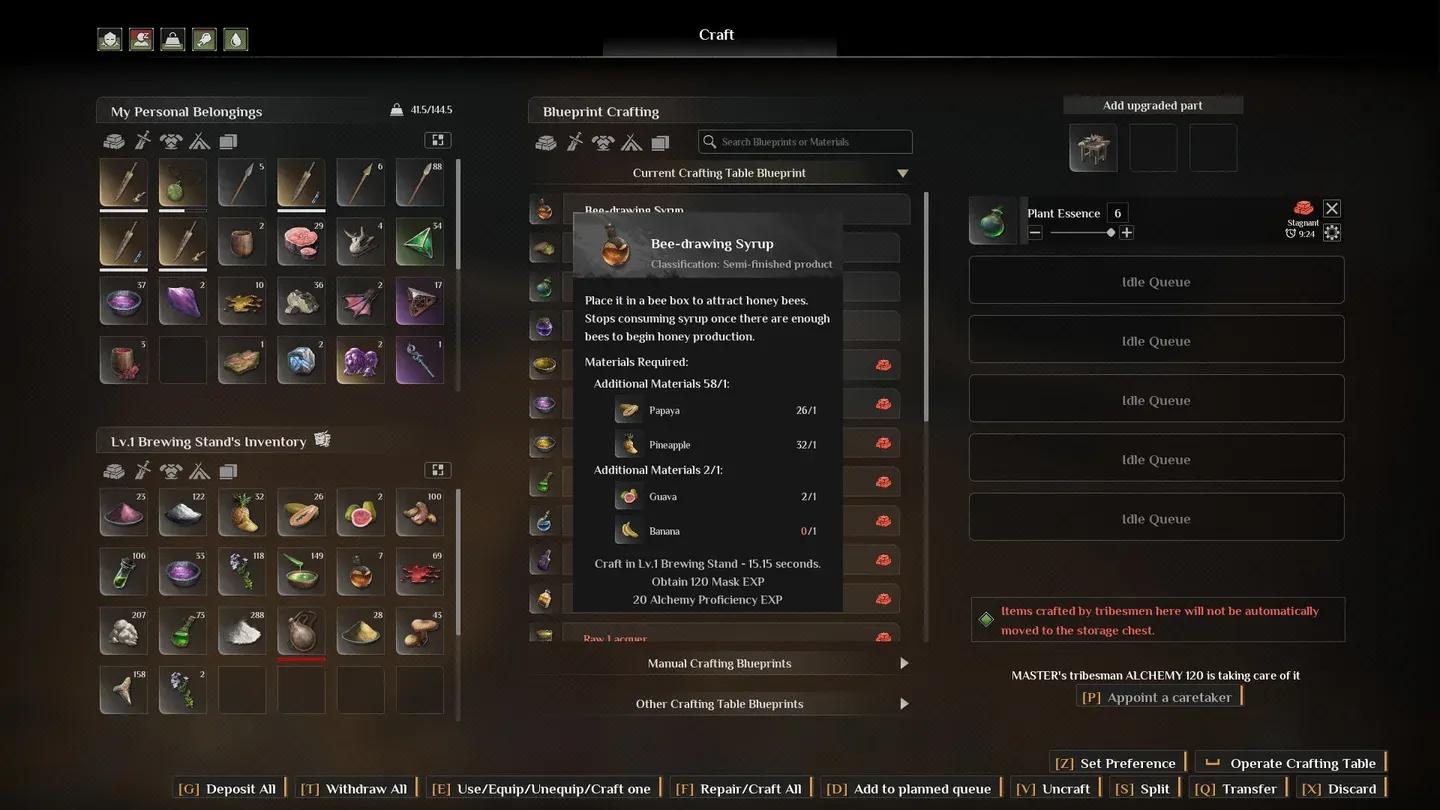 Fertilizer Bucket crafting options