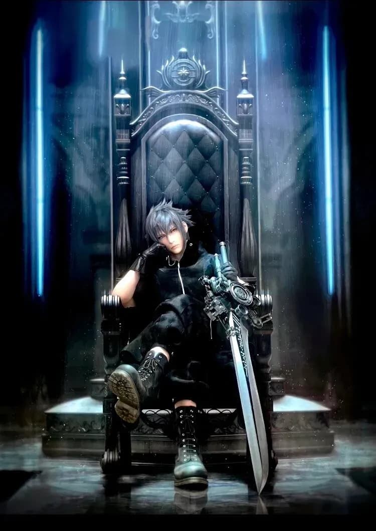 This promotional art of Noctis sitting on his throne from versus xiii is  probably my favorite promotional art ever,just to see Noctis get away from  all the turmoil and fighting and to
