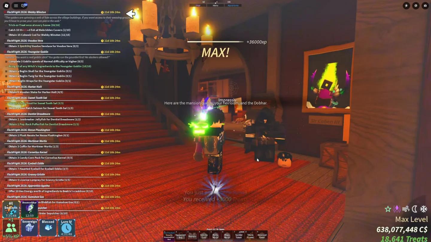 Lista de misiones de los NPCs residentes del interior de la Dullahan Mansion en FischFright 3
