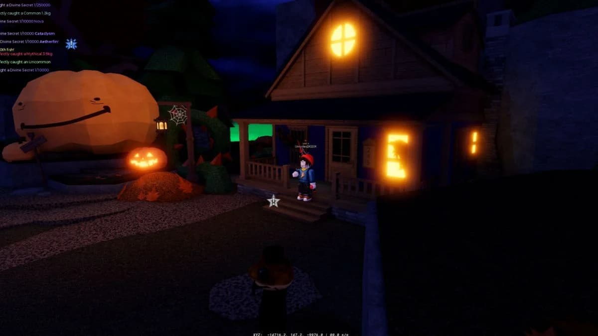 Caustic Hollowの橋と三叉路の道標付近にある16箇所のTrick or Treat Houseの場所