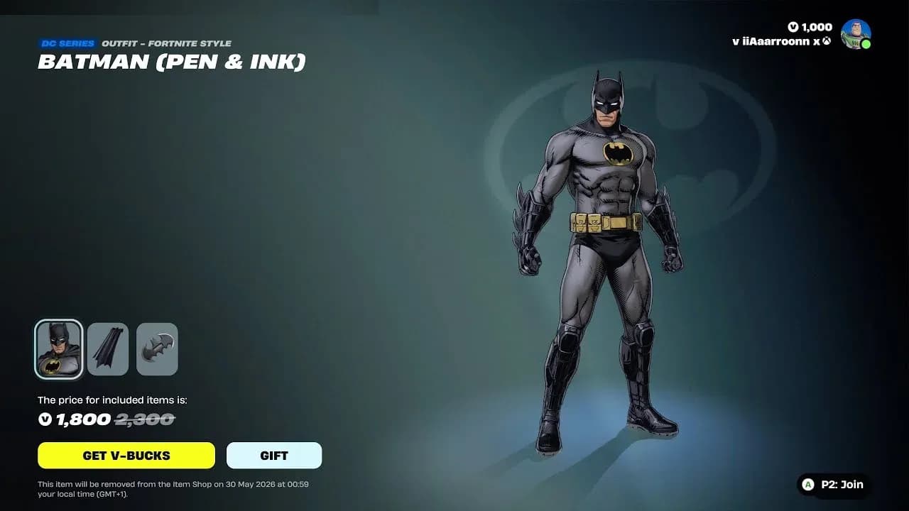 Fortnite Guide: How to Get Batman Pen & Ink Skin