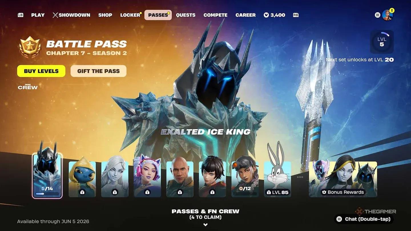 Season 2 Battle Pass reward grid