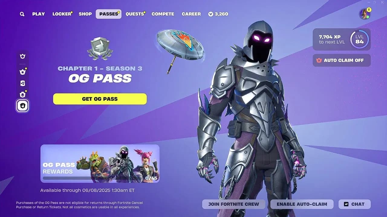 Fortnite OG Season 3 Battle Pass ALL ...