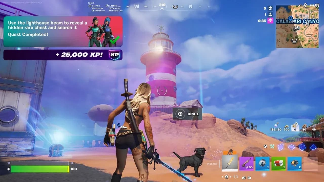 Purple beams mark revealed chests