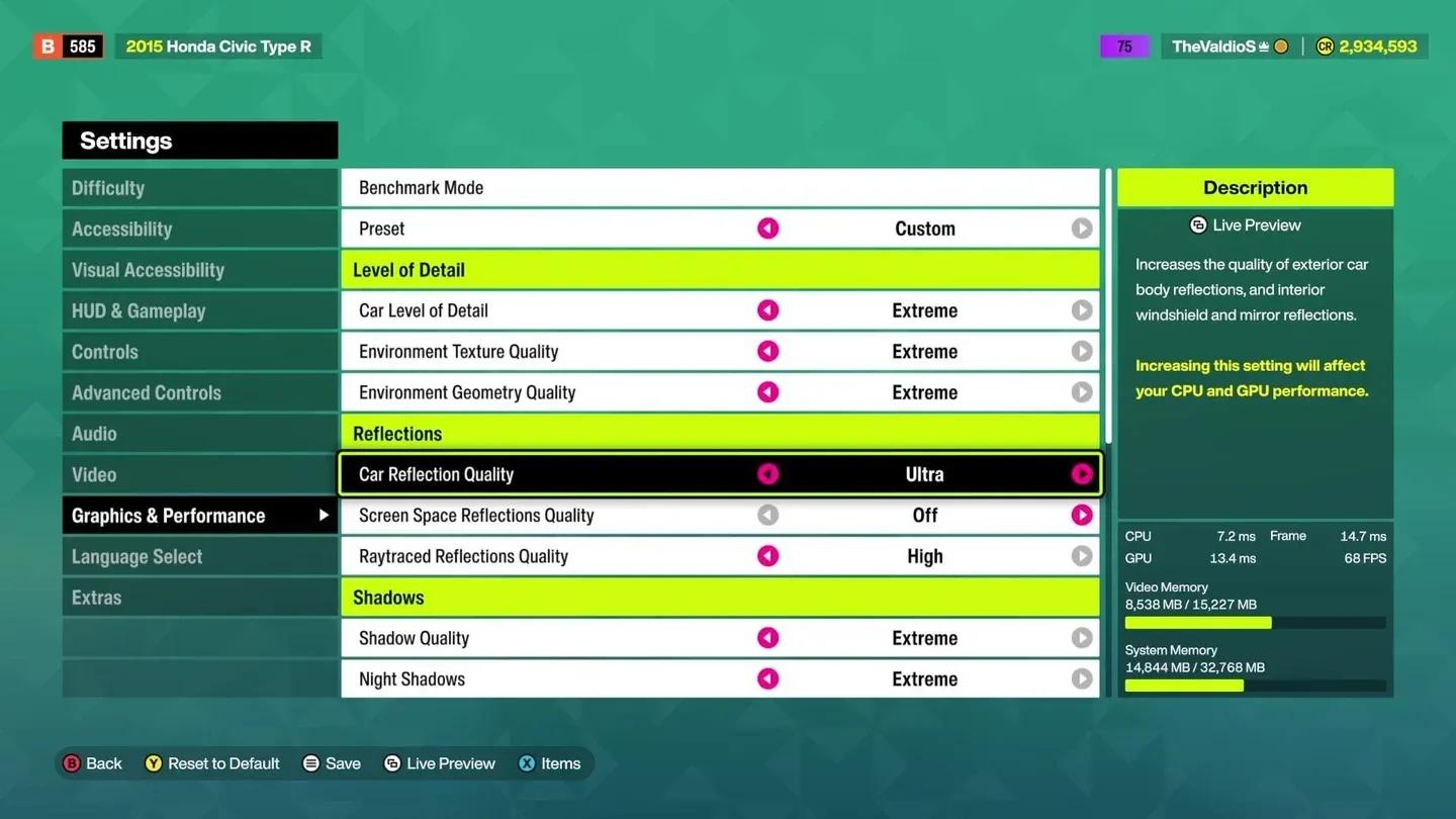Video settings overview
