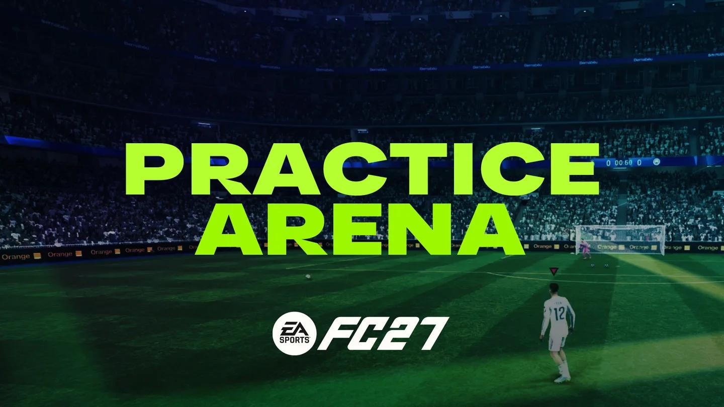 EA FC 27 tiros libres arena pantalla de selección de modo de práctica