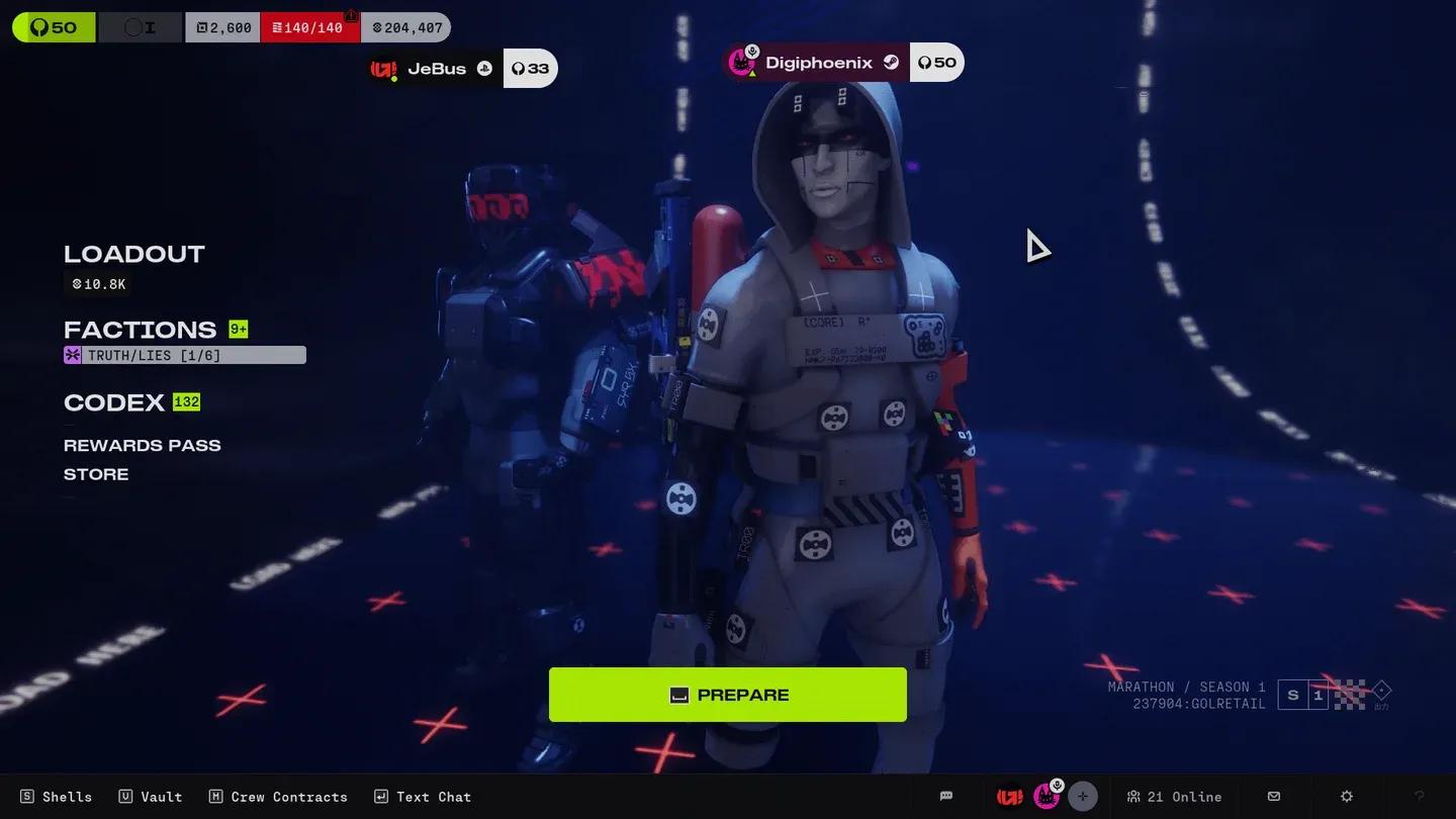 Ranked buy-in loadout screen