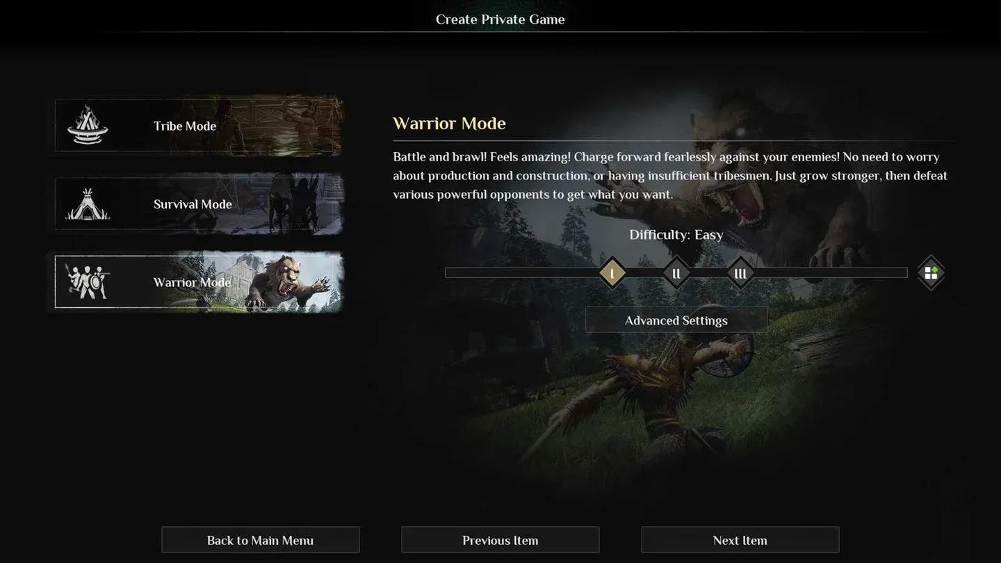 Soulmask 1.0 game mode options
