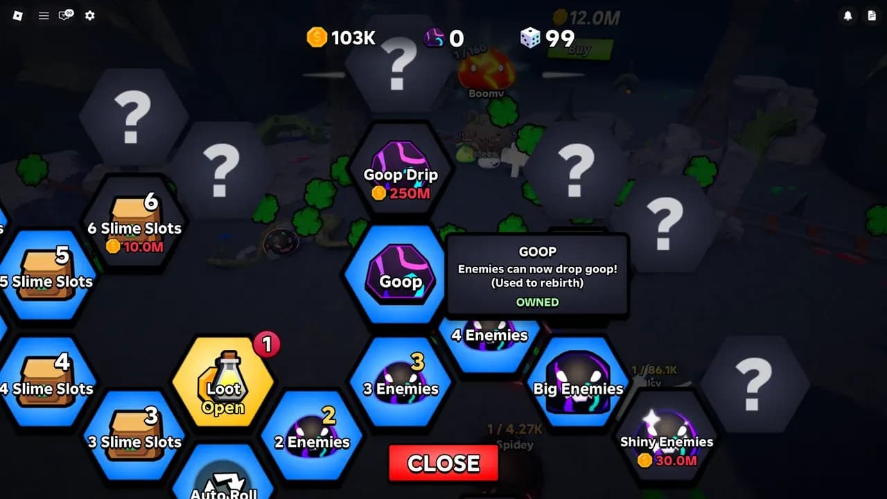 Farm Goop in highest unlocked zone