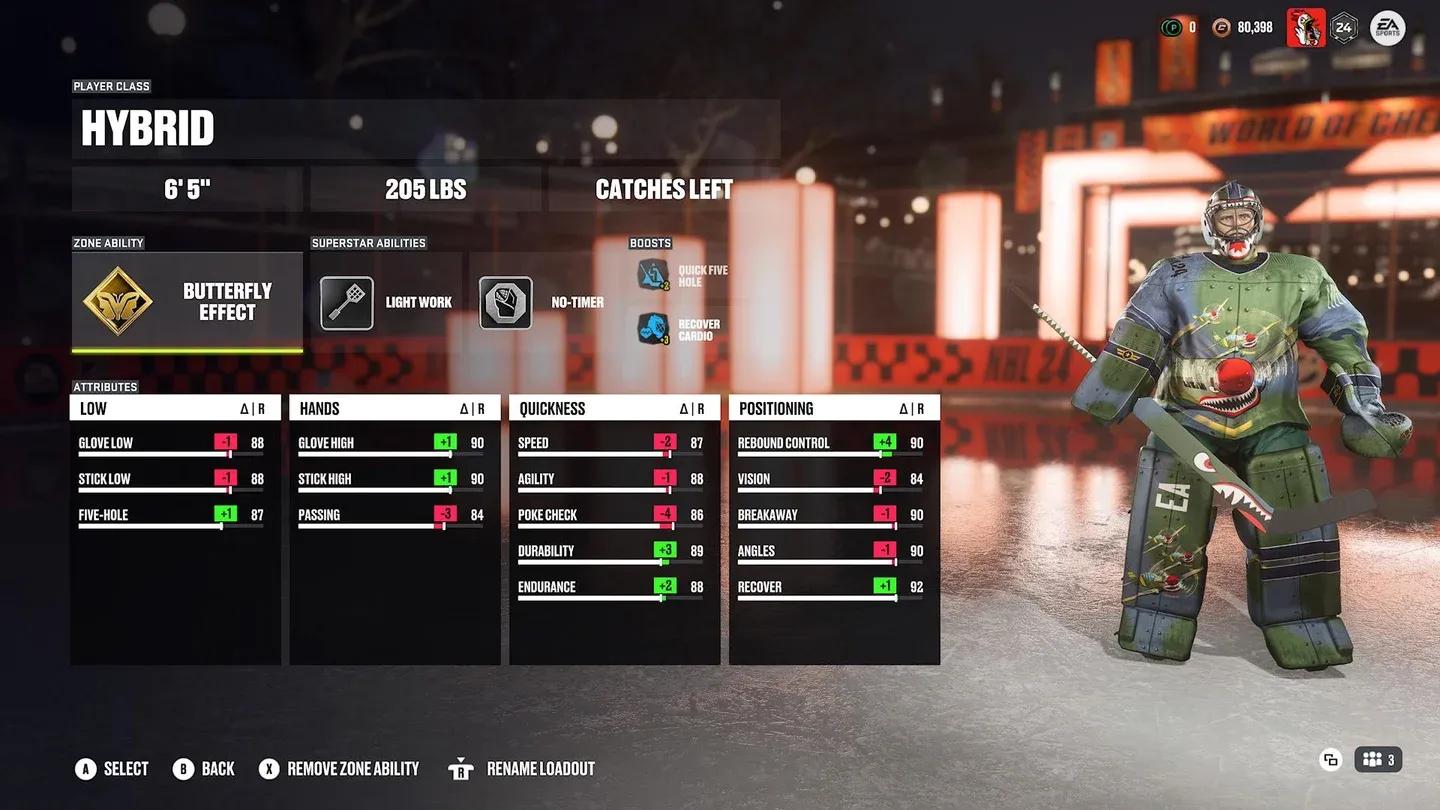 Goalie butterfly positioning