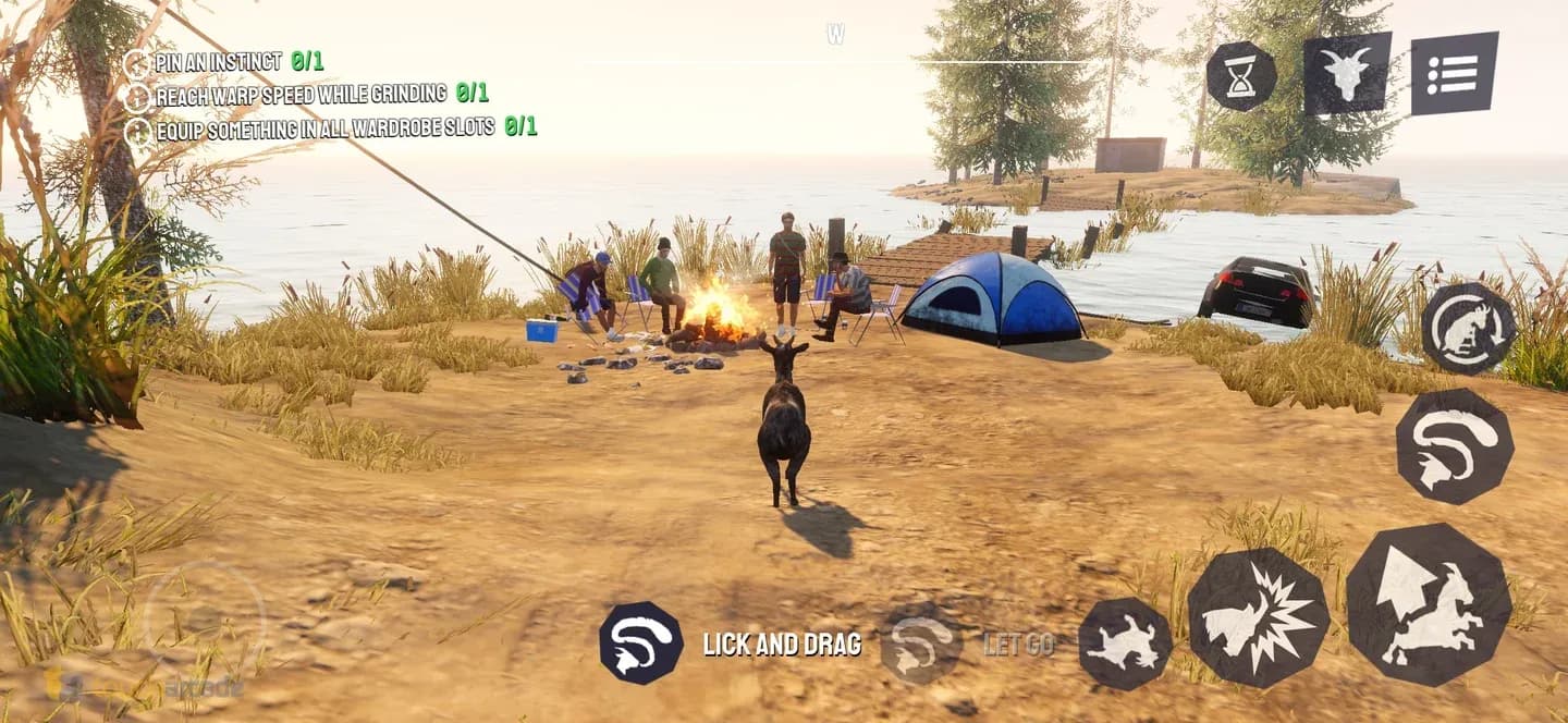 Mini-game selection screen