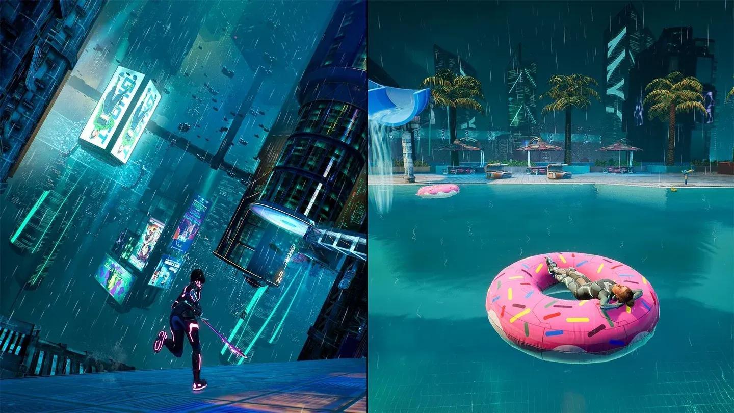 Two contrasting worlds in Split Fiction