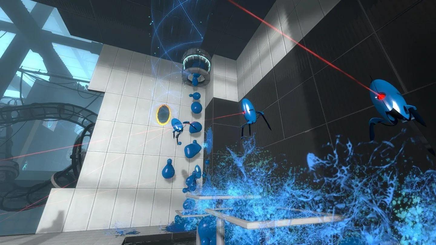 A science fiction test chamber in Portal 2