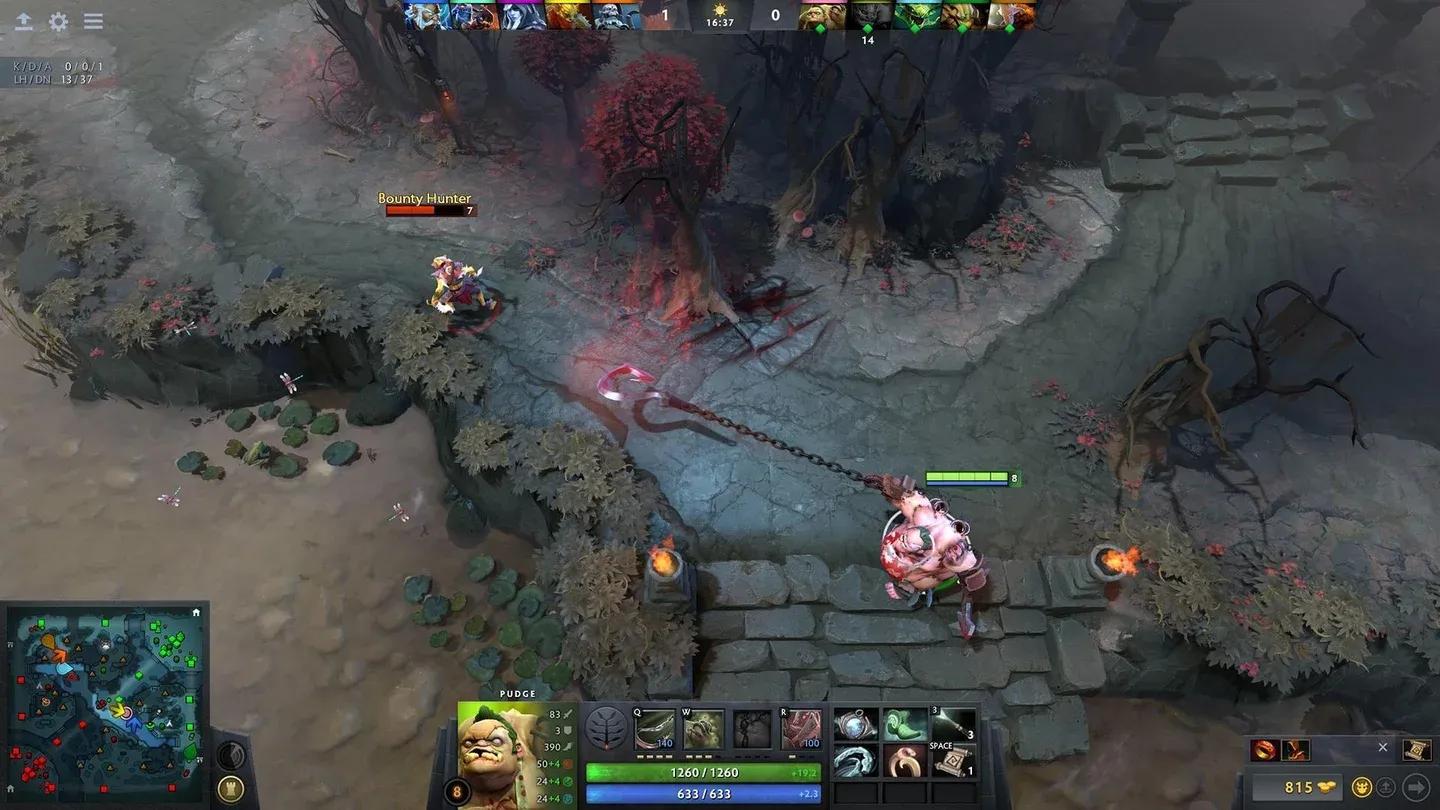 Heroes fighting on the battlefield in Dota 2