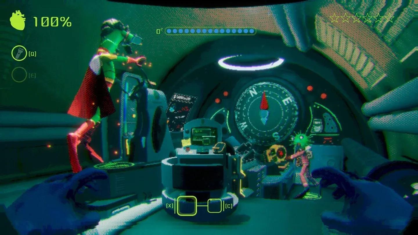 A diver exploring underwater in Murky Divers