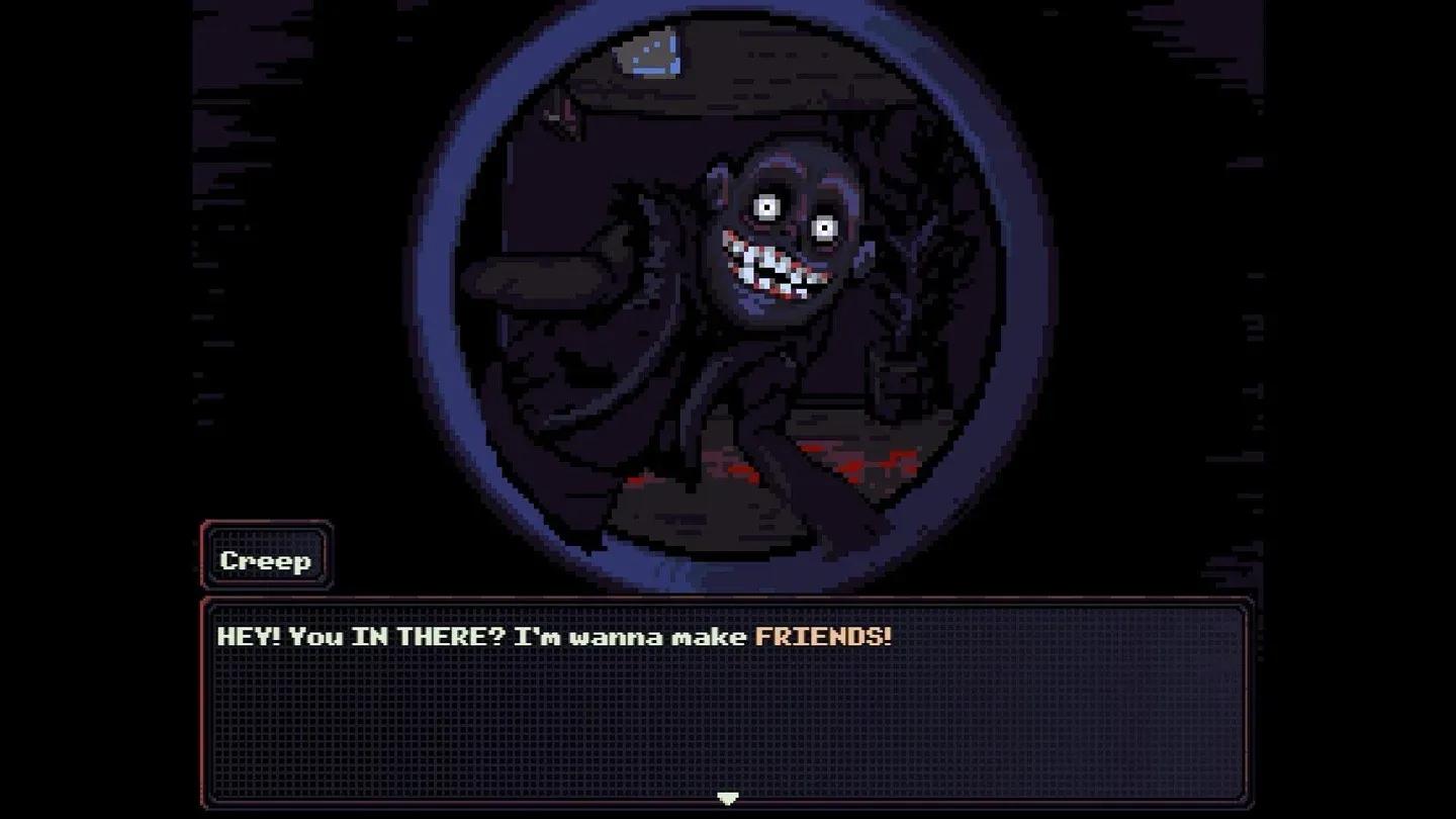 A pixel art horror encounter in Look Outside
