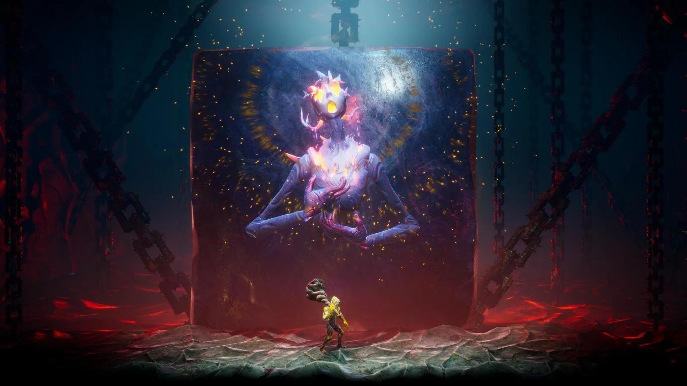 Grime II boss fight with the Formless using parry mechanics