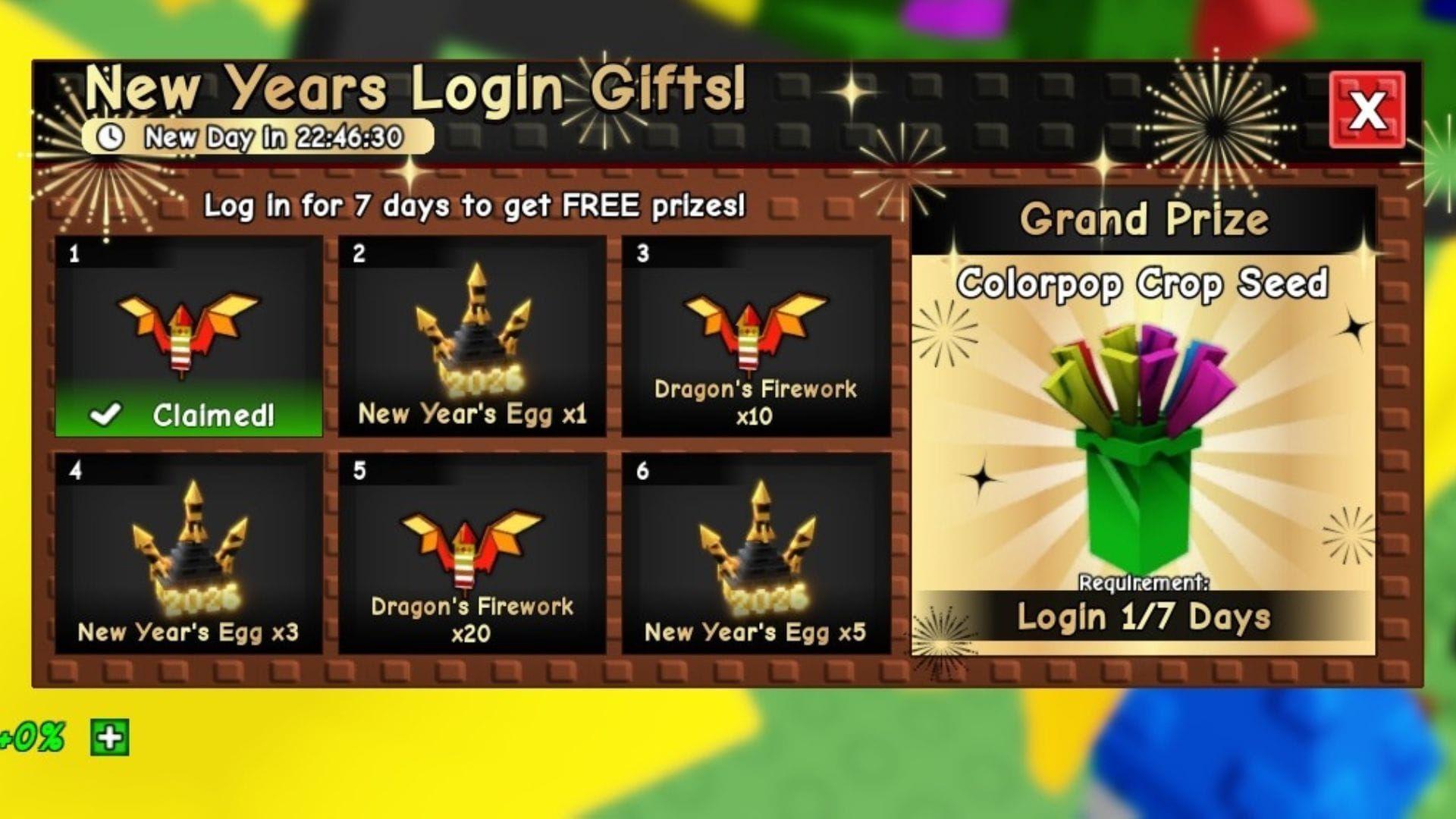 Seven-day login reward tracker