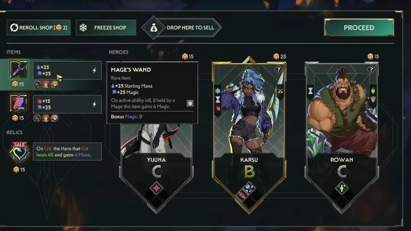 Item and relic build options