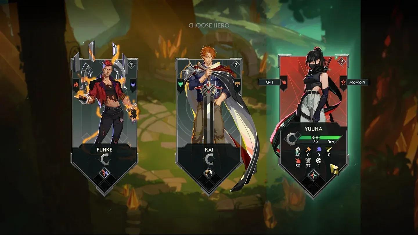 Your starting hero roster
