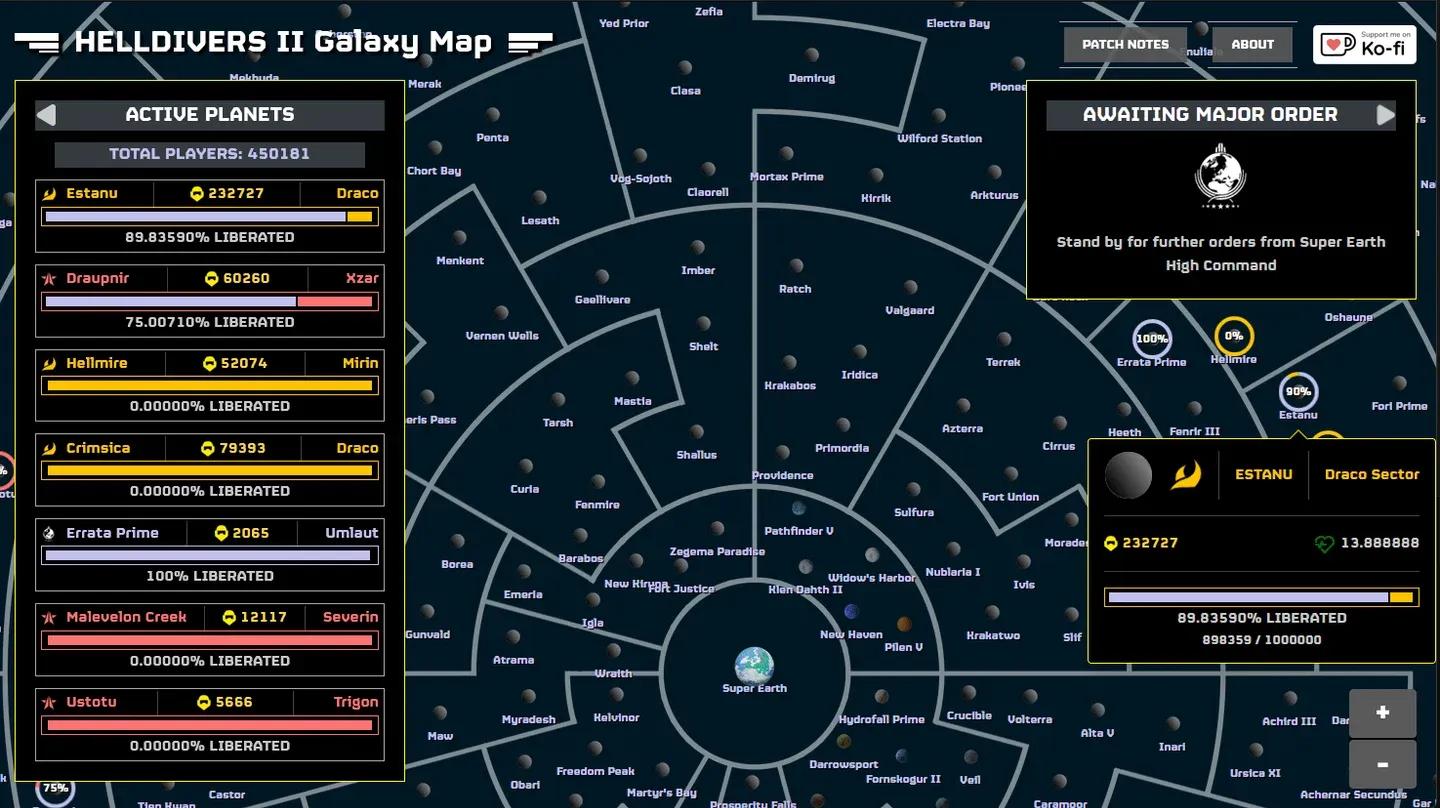 Layar misi Galactic War
