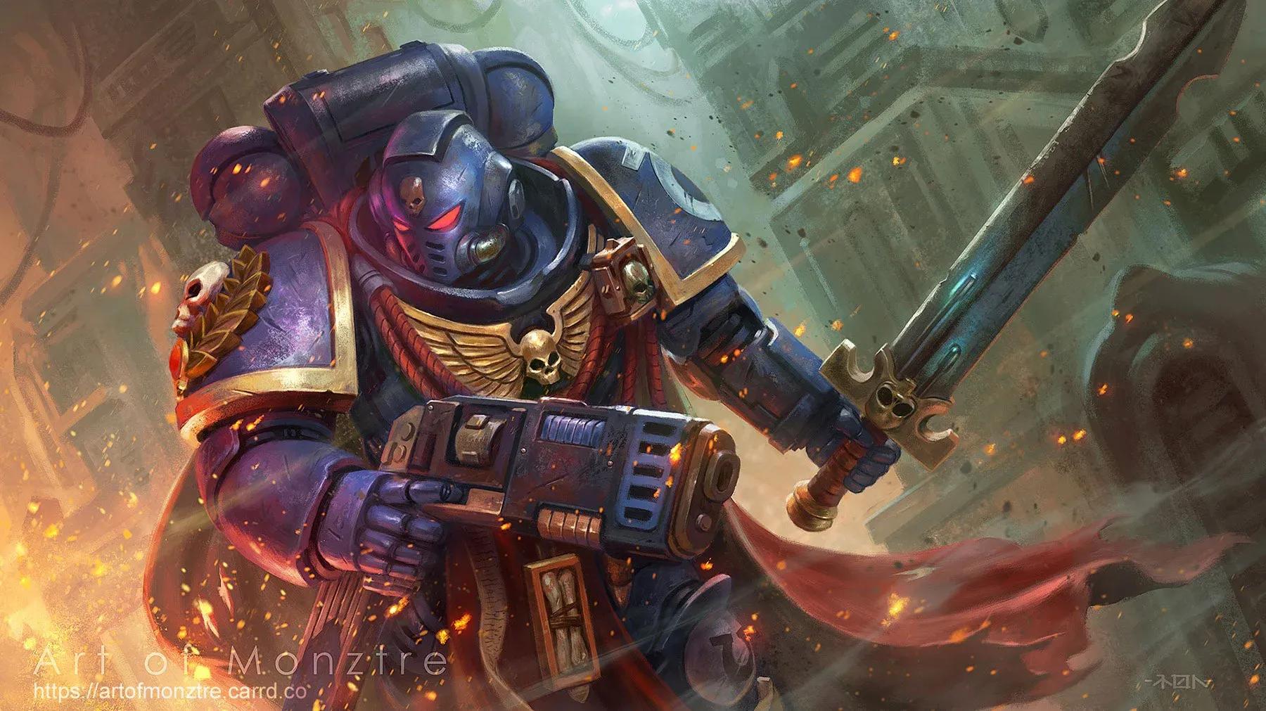 Space Marine - Art by Monztre - 40K Gallery