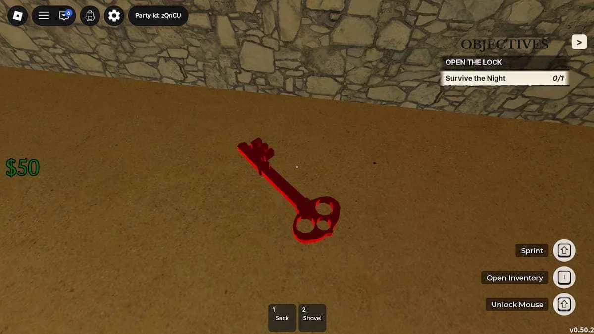 Player interacting with the Stain on a wall in the hollow dead rails to get the Phantom Key