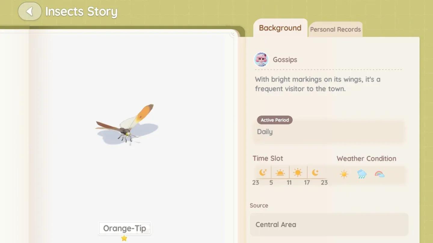 Track species in your Insect Journal