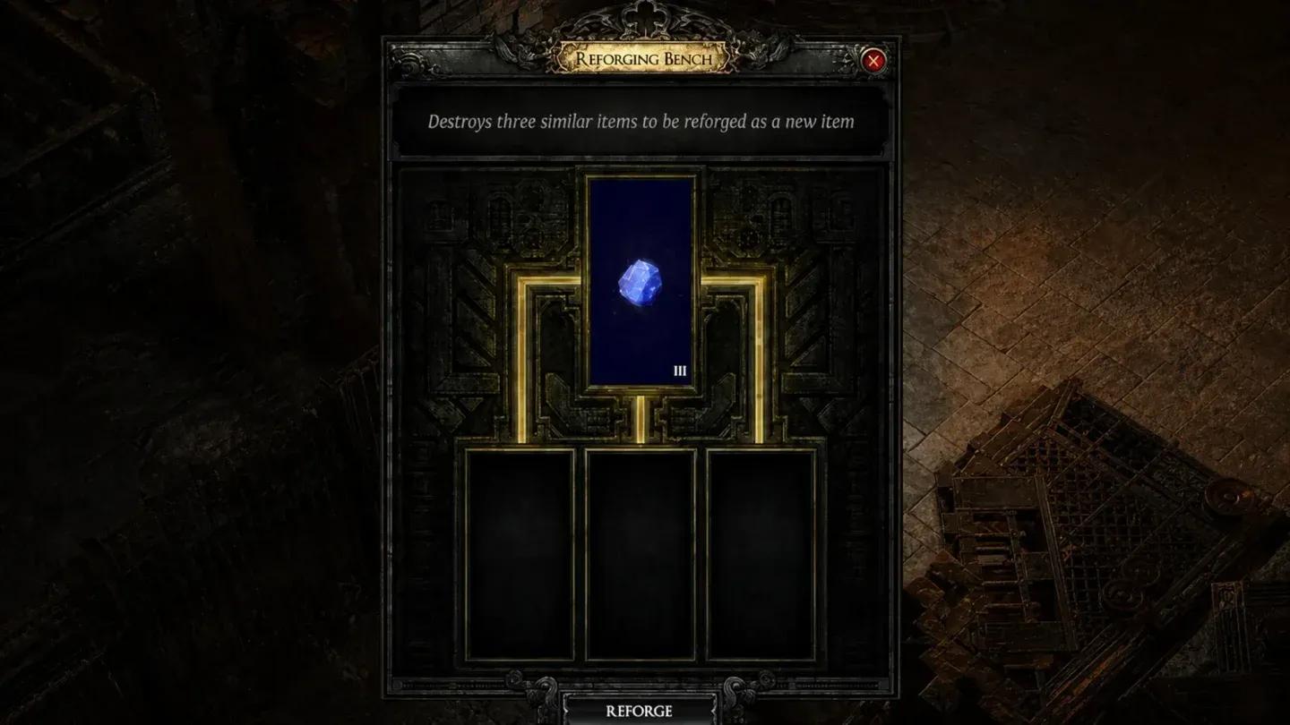 Diamond Jewel crafting at the bench