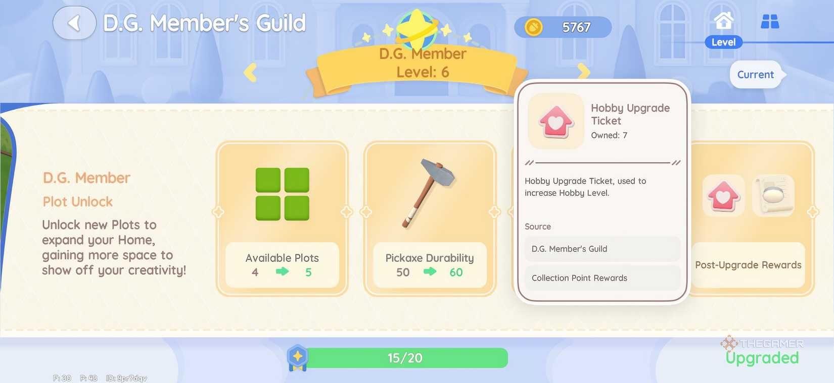 Guild rank progression screen