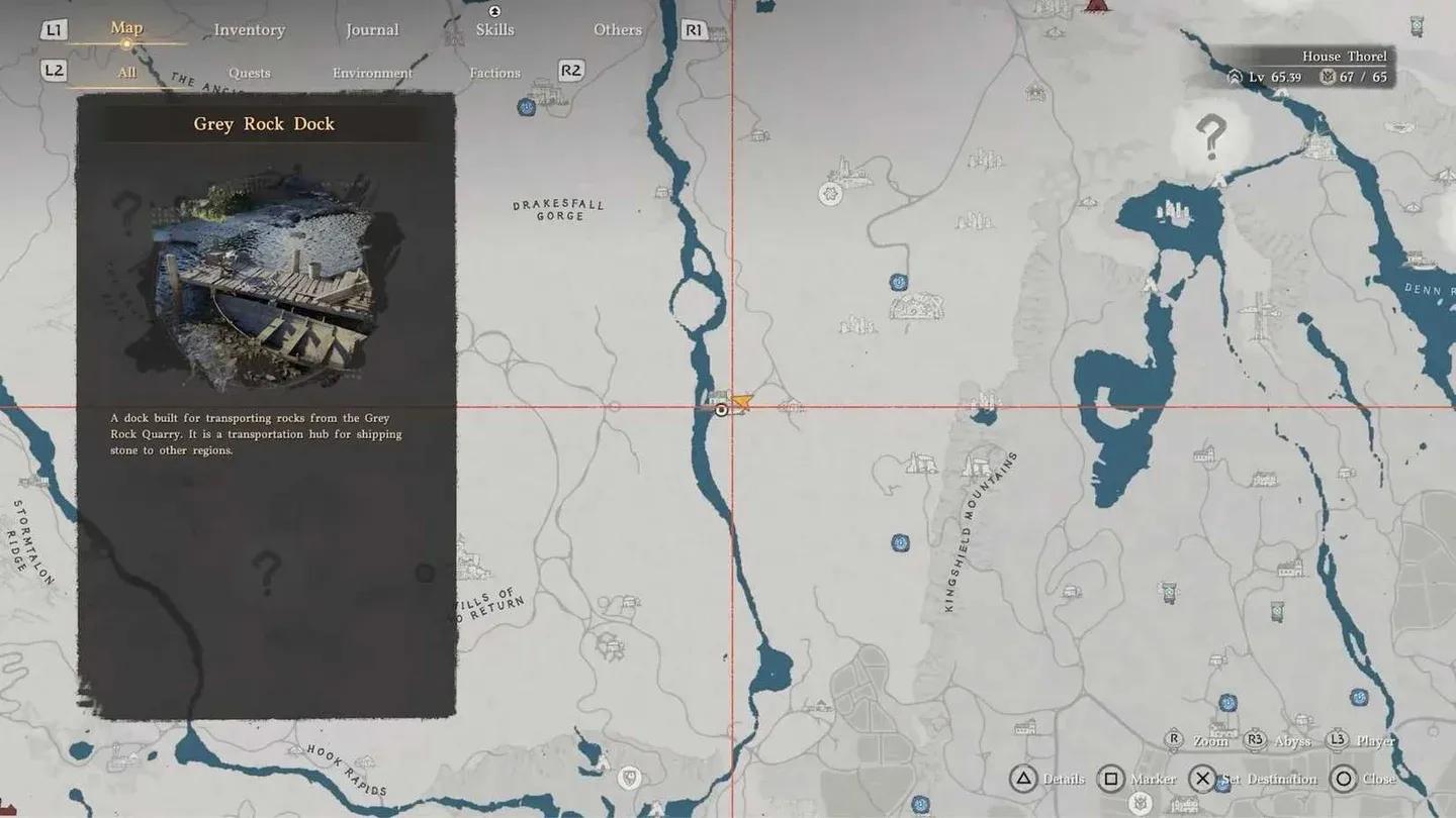 Zona de farm em Grey Rock Dock