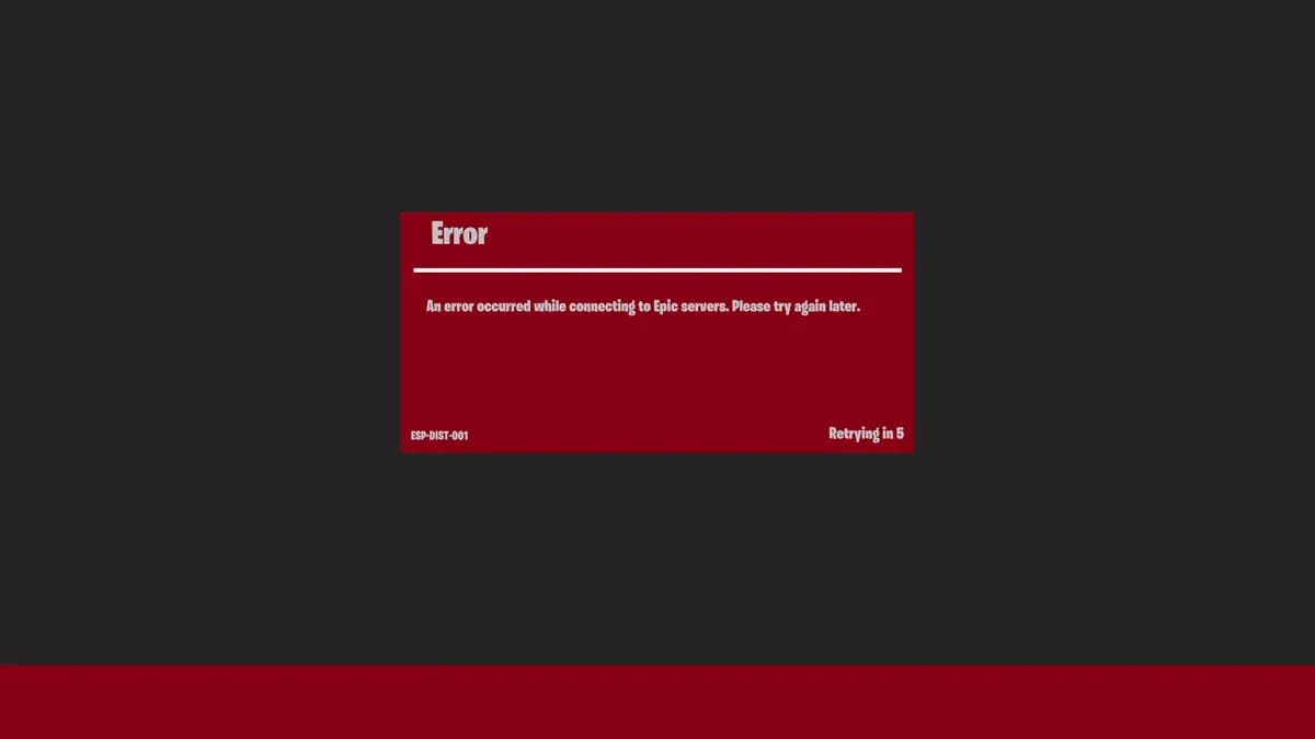 The Esp-Dist-001 error screen