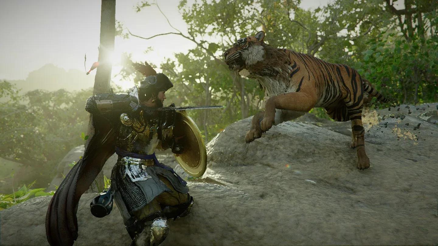 Tiger attacks while dismounted
