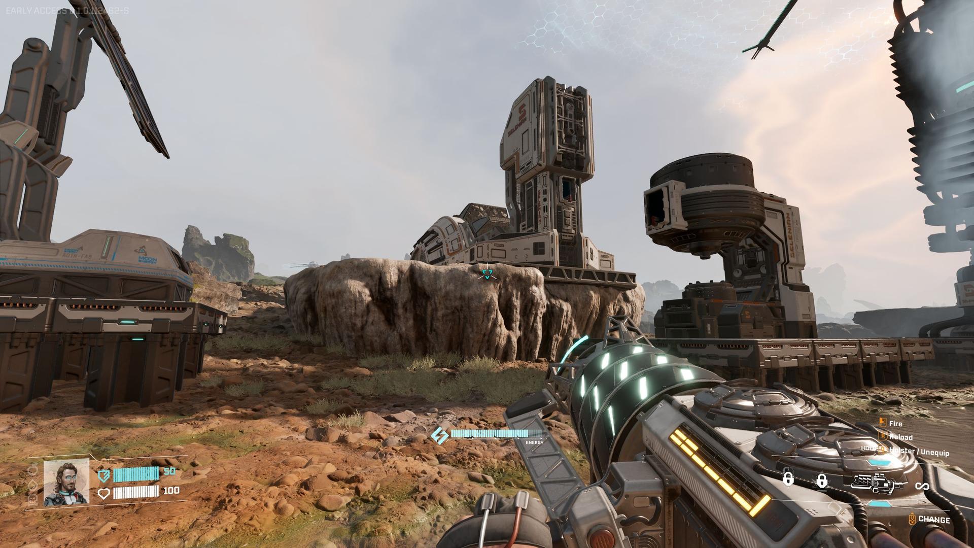 Calcium deposit with water pools