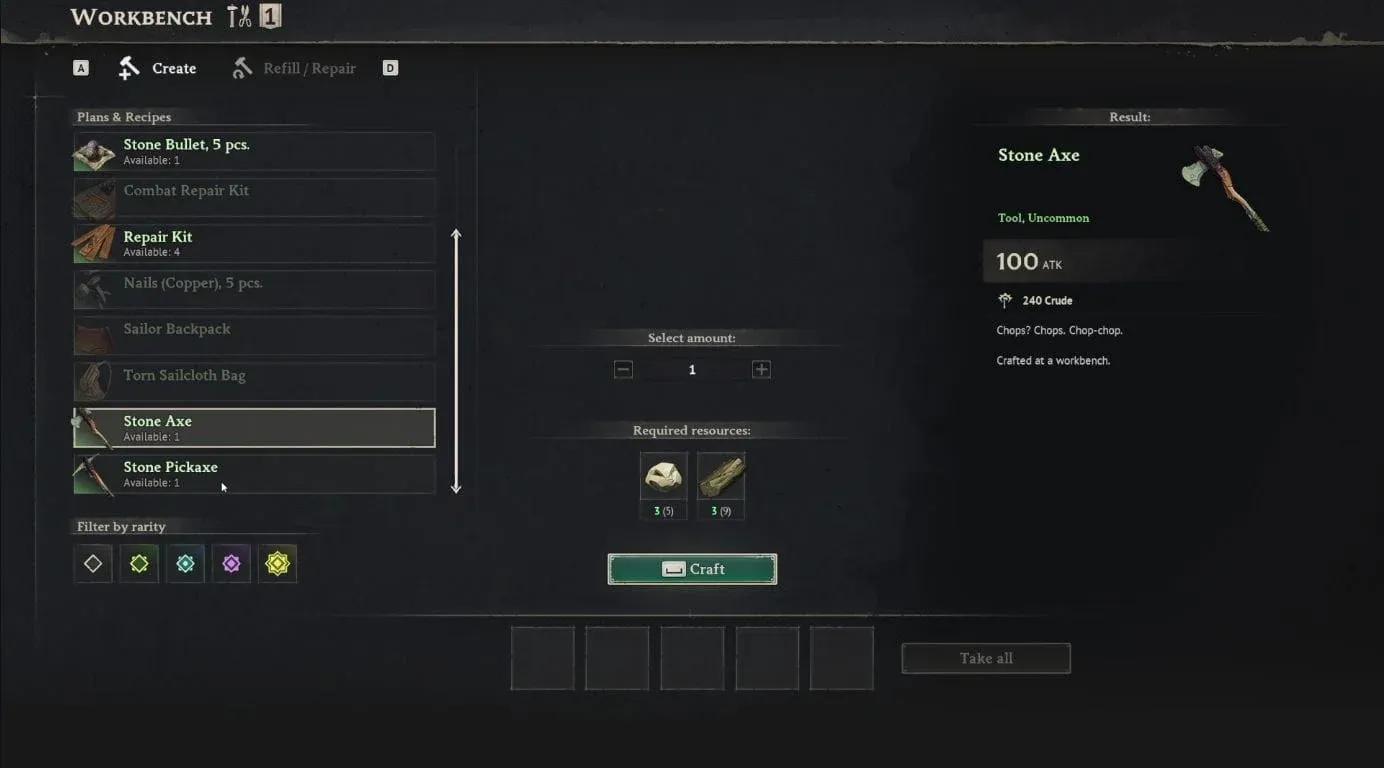 Stone Pickaxe crafting recipe