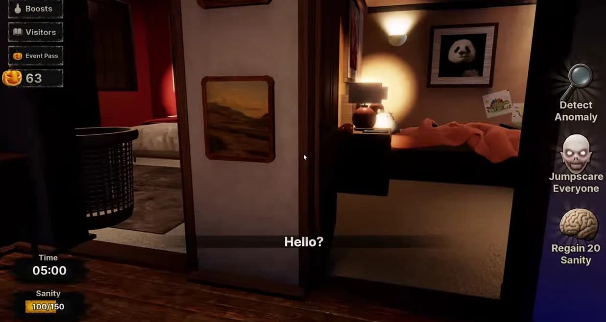 Eingang zum Aufzug im blauen Korridor auf Floor 1 des Hollow Hub