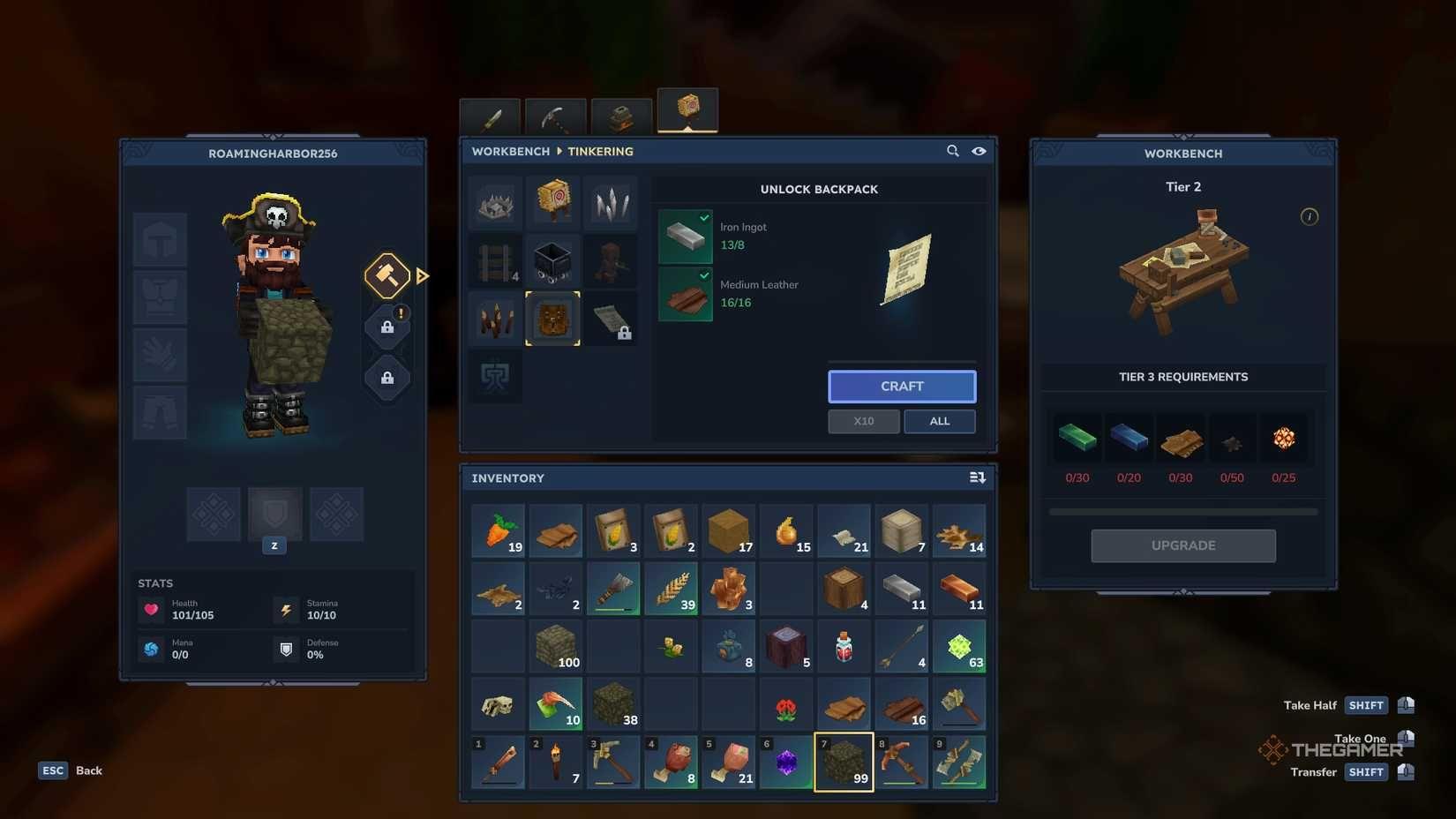 Backpack Upgrade I materials