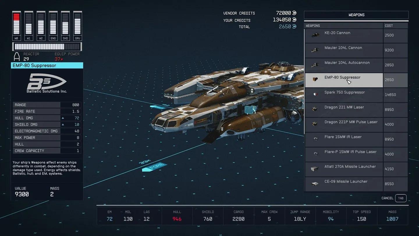 Ship builder module selection