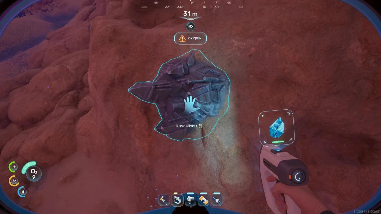 Silver nodes on cave walls