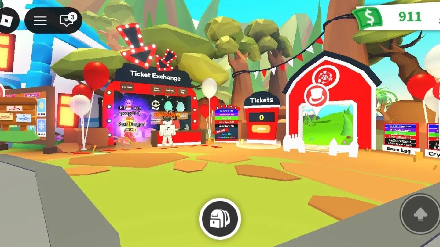 Écran d'échange de tickets de Tom