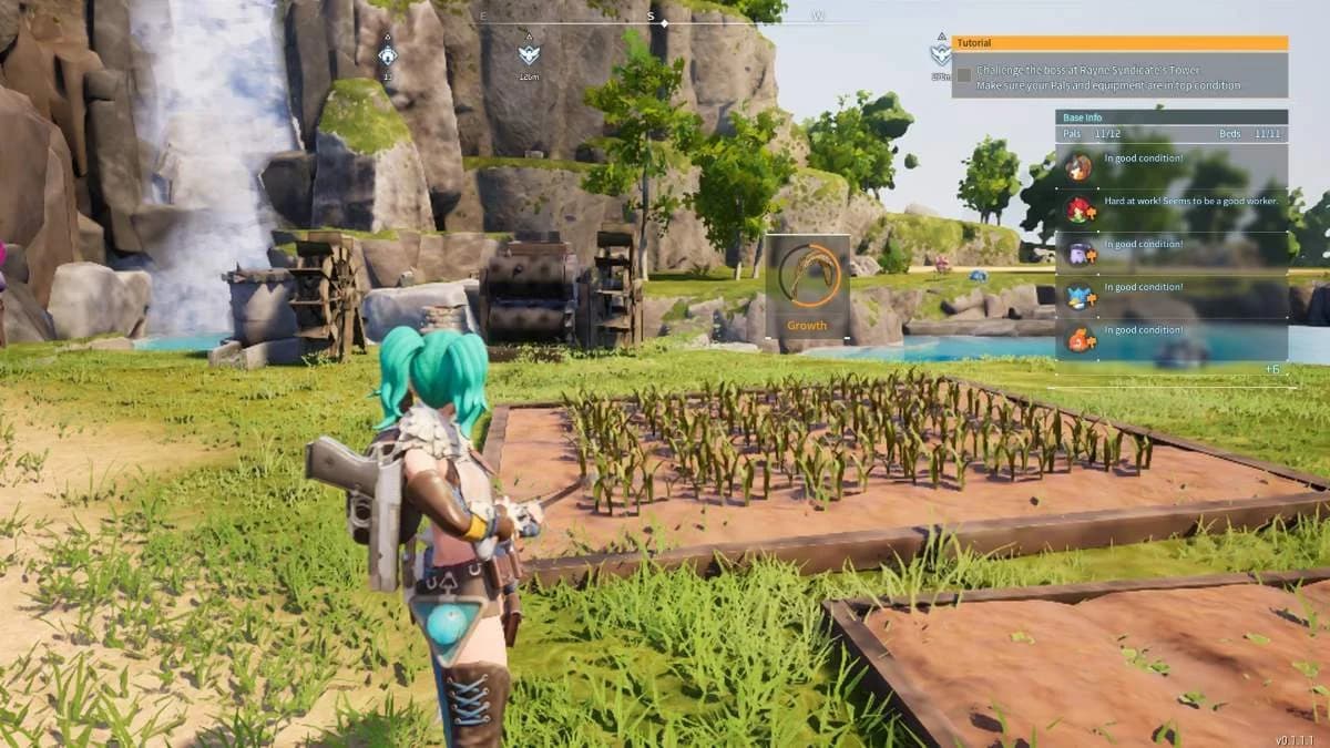 Vaelet designado para um Ranch e produzindo sementes na base do jogador