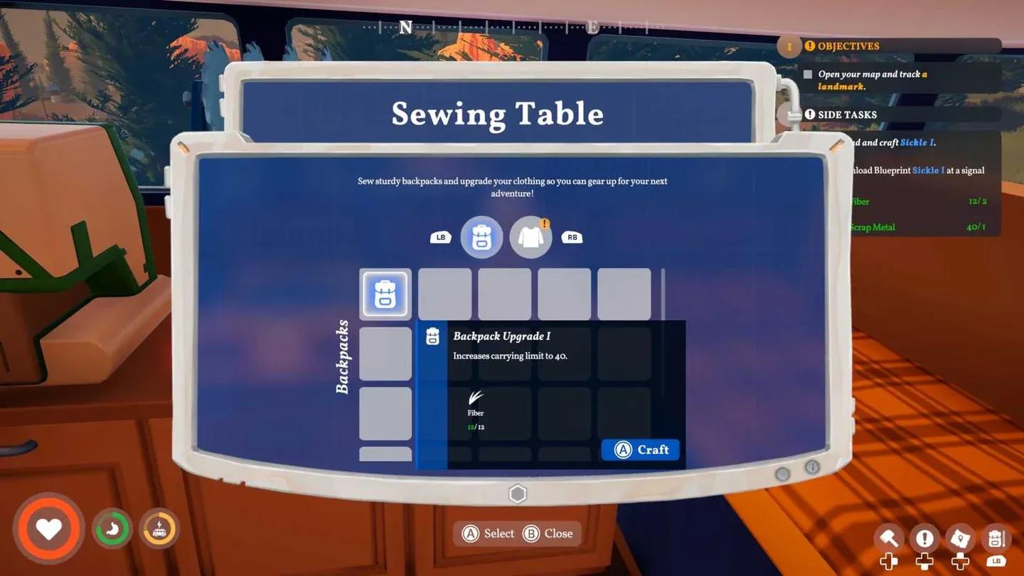 Clothing upgrades boost health and stamina